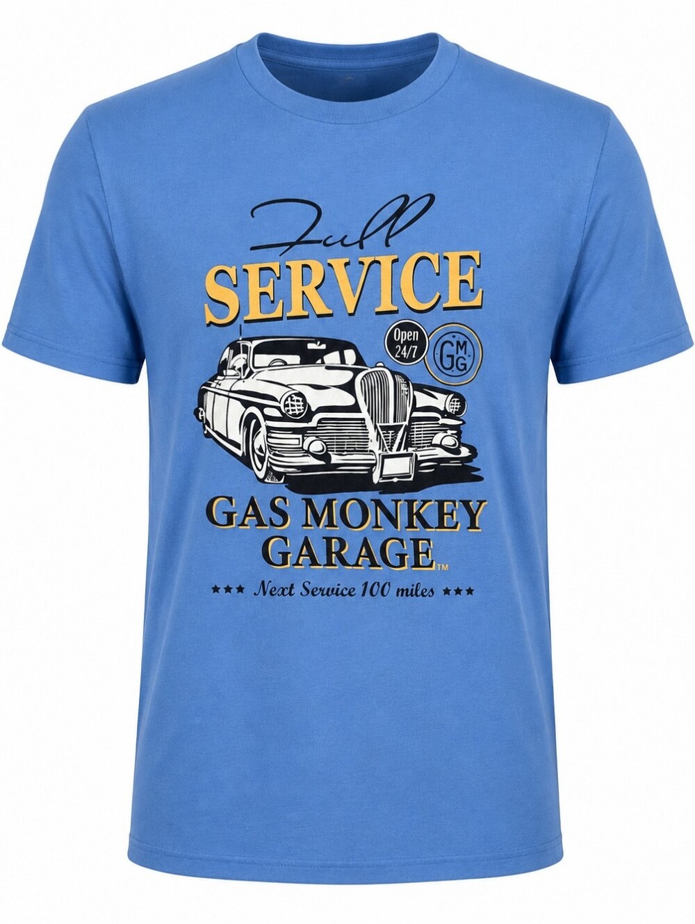 Gas Monkey Garage Blue Full Service Graphic Men Unisex Short Sleeve T-Shirt S